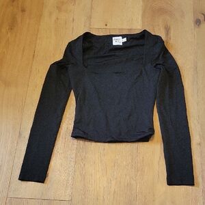 Princess Polly Black Long Sleeved Top Size 2